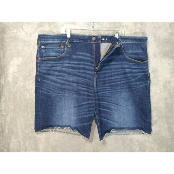 American Eagle Shorts Mens 44 Blue Denim Airflex Athletic Fit High Rise Cut Off - Picture 1 of 10